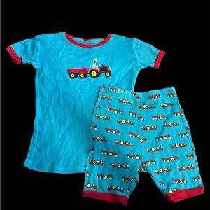Kids Tractor Pajama Set - Blue and Red